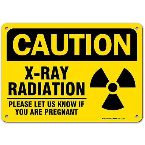 caution  ray radiation sign  inform  pregnant     rust  yellow