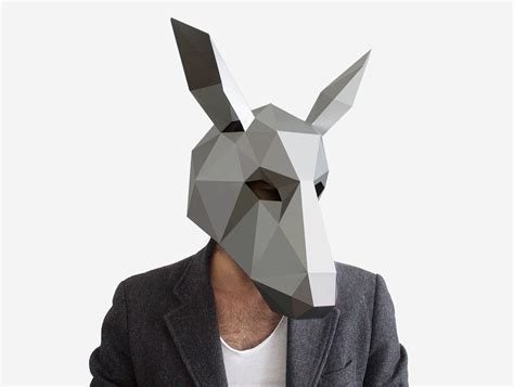 diy donkey mask  poly paper craft template diy printable etsy