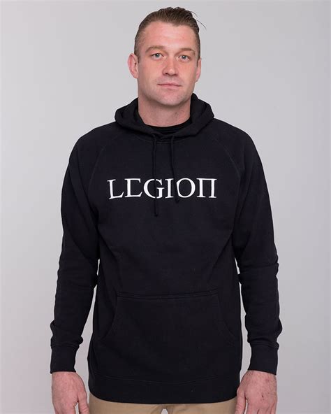 lifestyle pullover hoodie blackwhite print legion legacy