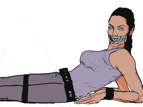 Lara Croft Angelina Jolie Tape Gagged By Napoleonicmeme On Deviantart