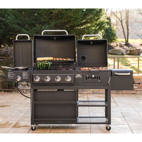 smoke hollow pro series    gas charcoal combo hybrid grill