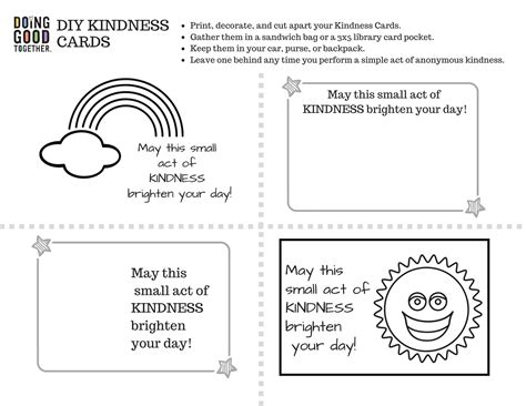 random acts  kindness cards templates