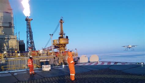 uav inspection   biggest oil rig   world