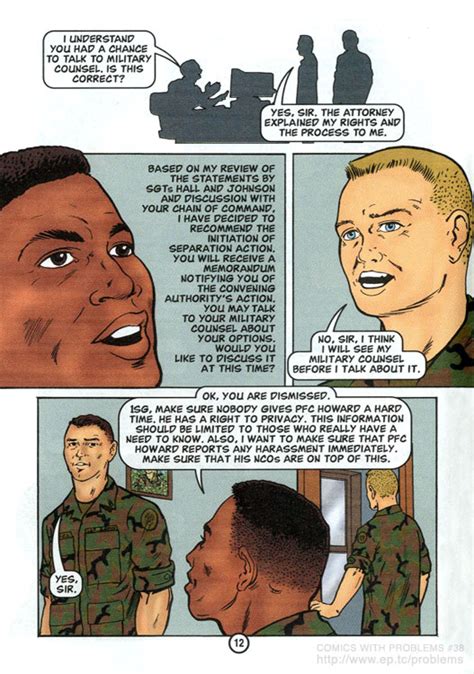 comics with problems 38 dignity and respect an army training guide on homosexual conduct