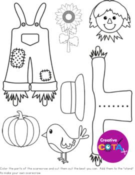 fall scarecrow activities roll  draw color cut  paste