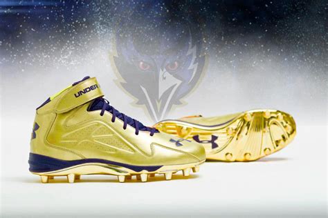 Under Armour S Golden Commemorative Super Bowl Cleats For Ray Lewis