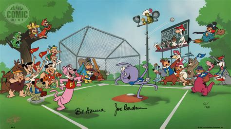 comic mint animation art play ball signed by bill hanna and joe barbera