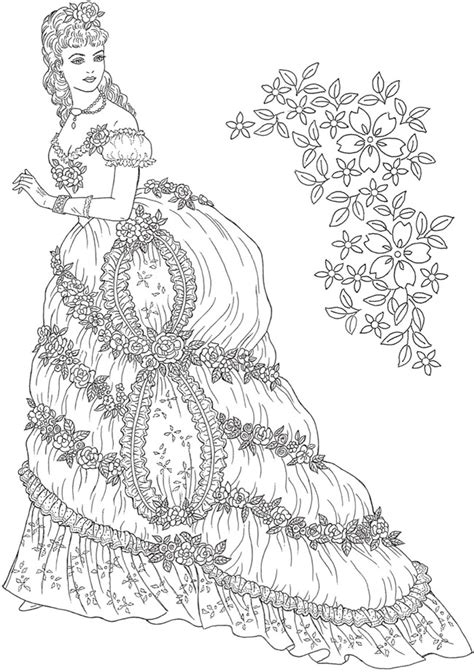 dover publications ch victorian gowns coloring book art