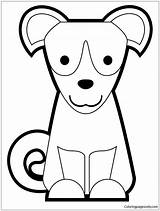 Puppy Pages Cute Sitting Coloring sketch template