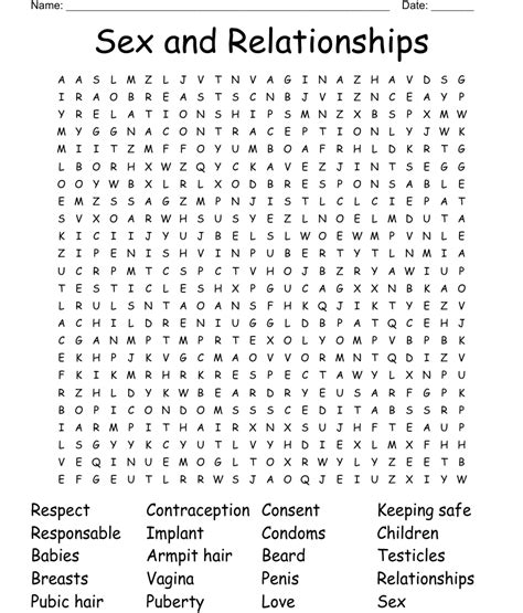 Sex And Relationships Word Search Wordmint