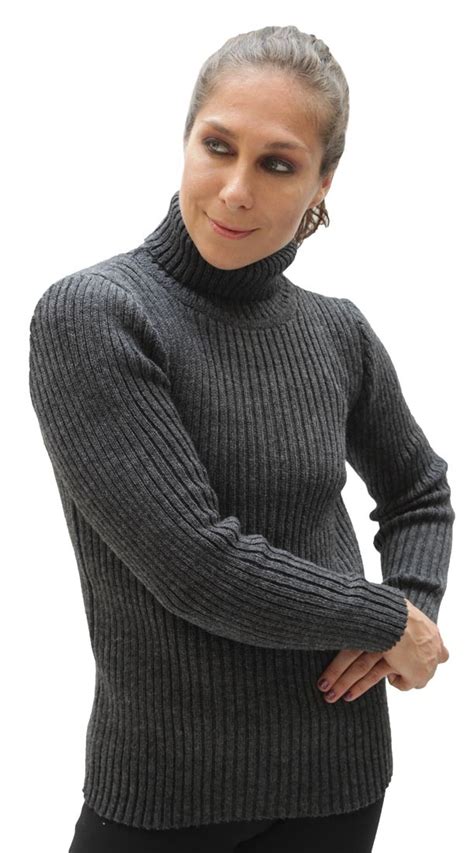women s soft alpaca wool knitted turtleneck ribbed sweater