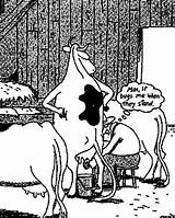 Cow Milking Jokes Coloring Pages Farmer Drawing His sketch template