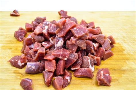 red raw meat pieces  fresh stock image image  food chop