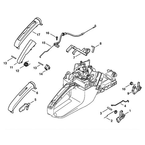 stihl ms  chainsaw ms   parts diagram throttle control