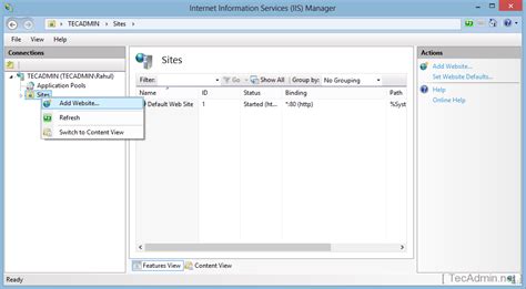 create website  iis  windows