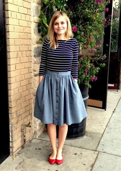 Love To Share Modesty Skirt Denim Skirt Outfit Ideas For Church