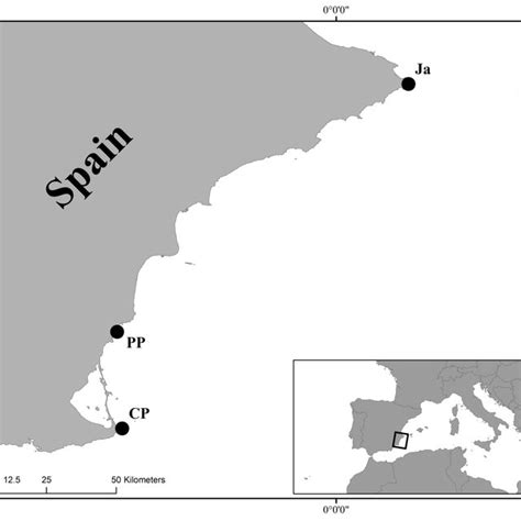 map of the mediterranean spanish coast showing the geographical