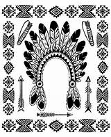 Headdress Damerica Chief Indiano Amerika Inder Adulti Malbuch Erwachsene Fur Justcolor Tattoo Feder Dalla sketch template