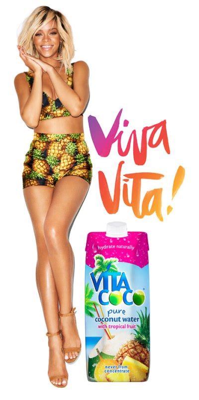 rihanna shows off bare midriff in new vita coco campaign