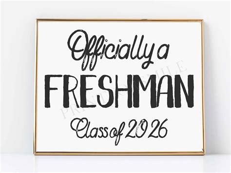 day  freshman year sign printable class   etsy