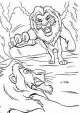 Coloring Scar Simba Lion King Pages Printable Fight sketch template