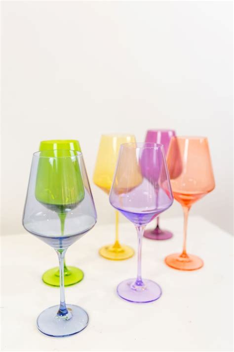 Estelle Colored Glasses Wine Stemware Set Best Thoughtful Ts For