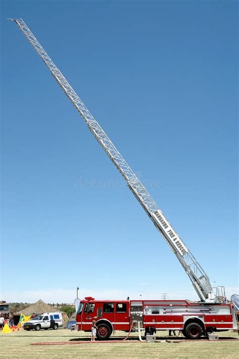 fire engine  extended ladder editorial stock photo image  open