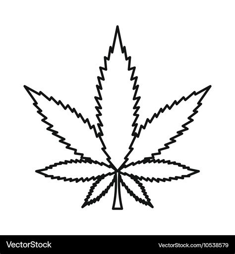 cannabis marijuana leaf icon outline style vector image