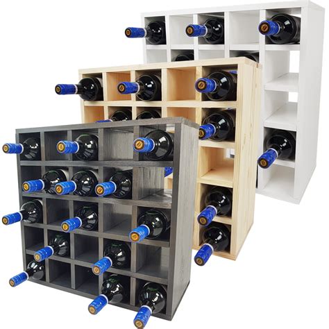 Étagère à bouteilles de vin bacchus à compartiments individuels en bois
