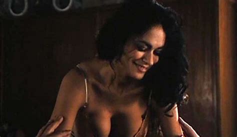 maria grazia cucinotta in bra and thong and cleavy in movie