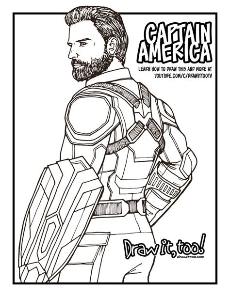 draw captain america avengers infinity war drawing tutorial