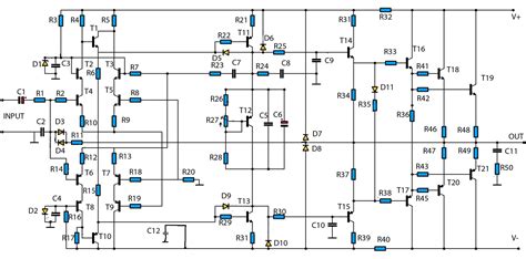 high power audio amplifier  circuit schematic diagram  circuit