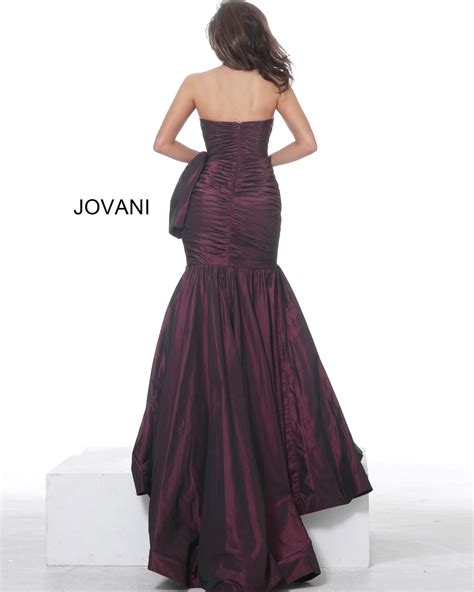 jovani dress 00403 burgundy ruched strapless mermaid dress