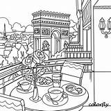 Paris Pages Coloring Colorfly Cute Instagram Freebie Relax Enjoy Beauty Drawing sketch template
