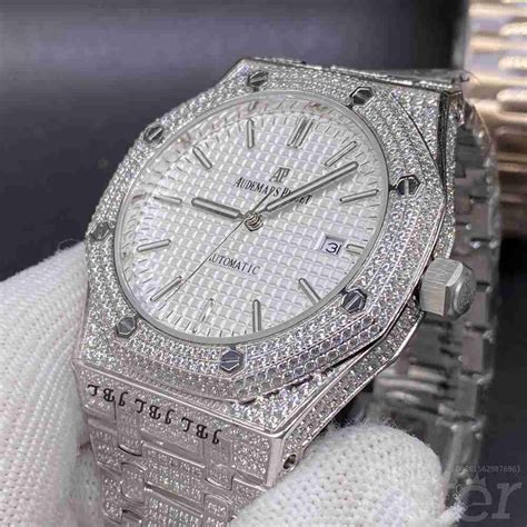 ap full diamonds steel case white dial aaa automatic high quality shiny
