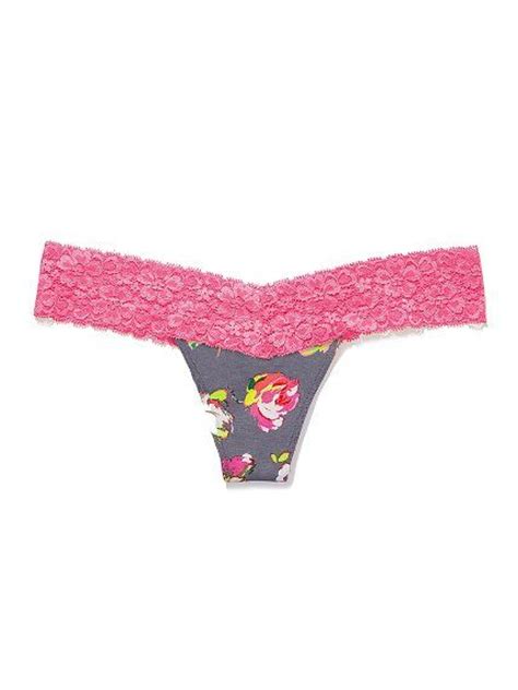 Victoria S Secret Pink Lace Trim Thong Panty 7 26 Cute Prints Great