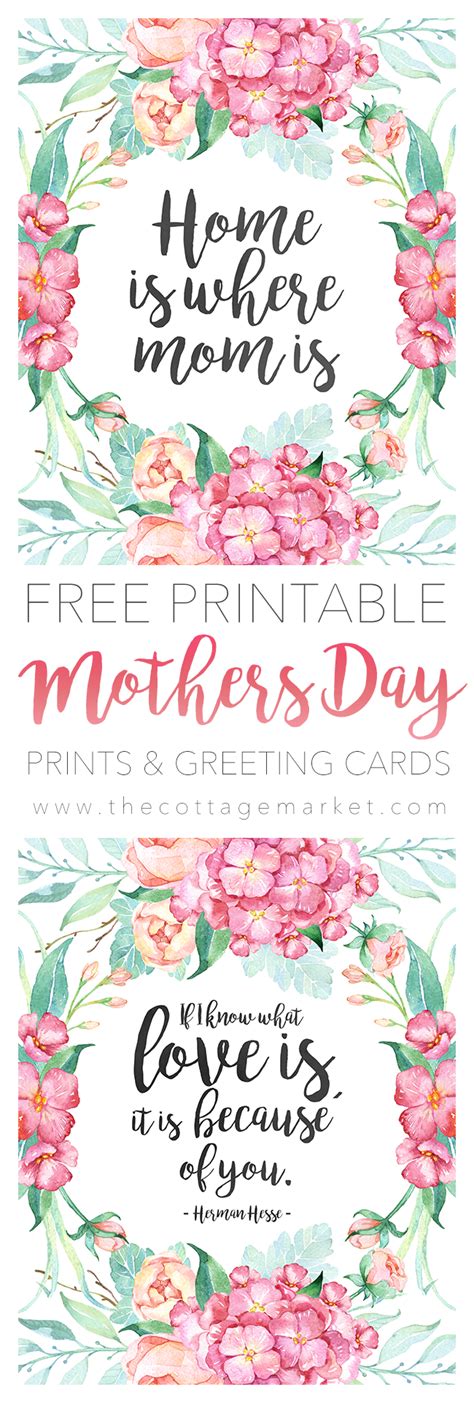 printable mothers day prints  cards  cottage market