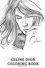 Dion Celine Coloring Book Legendary Chanson Vocal Philantropist Singer Inspired Cartoon Adult Beautiful sketch template