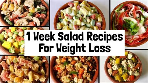 7 Healthy And Easy Salad Recipes For Weight Loss 1 Week Veg Lunch