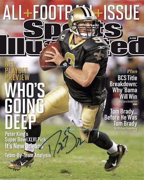 New Orleans Saints Drew Brees Sports Illustrated Cover Photo Signed Rp