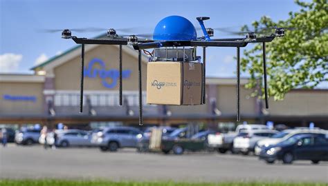 kroger  test grocery deliveries  drone supermarket news