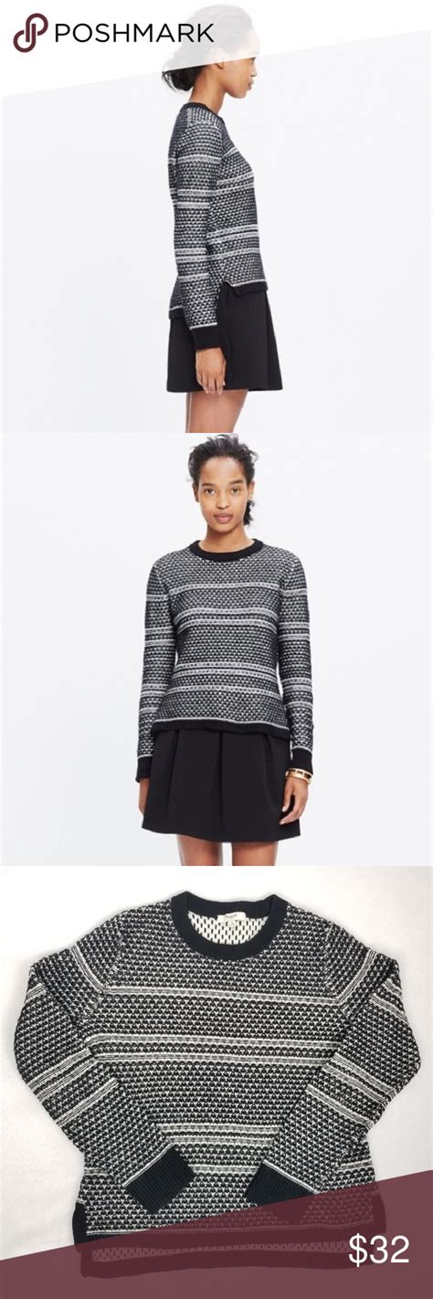 madewell knit fineprint crewneck pullover sweater