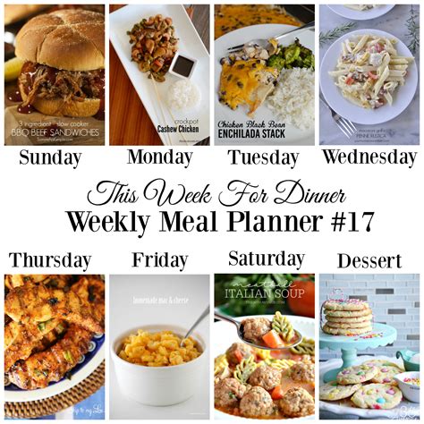 week  dinnerweekly meal plan   homebased mom