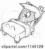 Clipart Sick Boy Measles Pox Chicken Bed Resting Cartoon Coloring Vector Illustrations Royalty Toonaday Rf Cart Add Clipartof sketch template