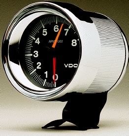 vdo   rpm tachometer black face chrome housing aircoolednet vw parts