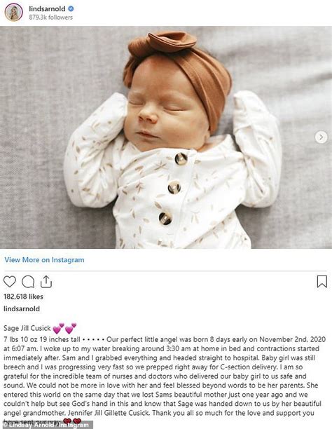 Dwts Pro Lindsay Arnold Posts Pics Of Newborn Daughter Sage Jill