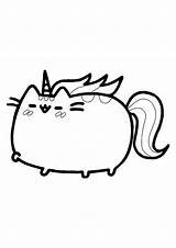 Unicorn Pusheen Colouring Coloring1 Mermaid Coloringpagesonly sketch template