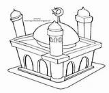Mewarnai Ibadah Kartun Masjid Agama Sketsa Berdoa sketch template