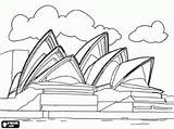 Sydney Opera House Coloring Colouring Pages Drawing Australia Places Harbour Bridge Printable Famous Sketches Adult Oceania Landmarks Drawings Around Kids sketch template