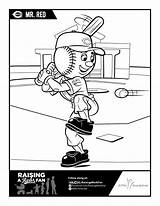 Coloring Cincinnati Reds Red Baseball Mr Sheets Pages Minor League sketch template